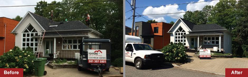 Installation of asphalt shingles Quebec Lévis Sainte-Foy